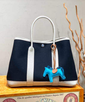 에르메스 가든파티30 캔버스 블랙 네곤다 팔라듐